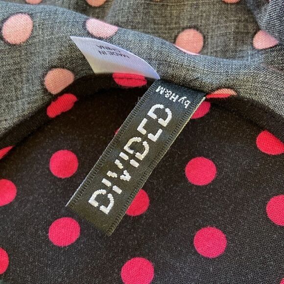 Divided by H&M Dress Black With Pink Polka Dots Matching Belt NWOT Sz 8 - Picture 8 of 8